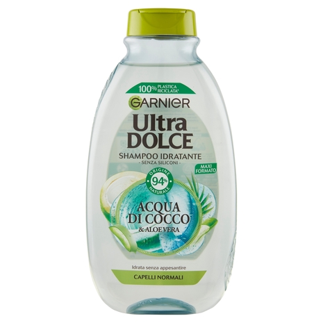 Garnier Ultra Dolce Shampoo Acqua di Cocco & Aloe Vera per capelli ruvidi e disidratati 300 ml